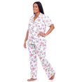 thumbnail image 3 of White Mark Ensemble de Pyjama Tropical à Manches Courtes à Boutons pour Femmes, 3 of 6