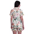 thumbnail image 4 of Moomaya Ensemble de Pyjama en Coton pour Femmes, Chemise de Nuit à Col Cranté à Manches Courtes, 4 of 6