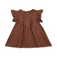 thumbnail image 2 of Toddler Kid Girls Solid Color Princess Dresses  Sweet Ruffle Crew Neck Sleeveless Sundress Casual Clothes, 2 of 6