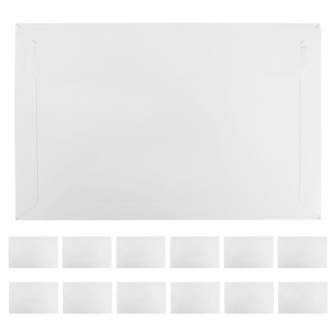 15 Pcs Enveloppes Photo en Carton Blanc Auto-Scellantes pour Expédition de Photos et Documents Restent Plates pour Petites Entreprises Blanc