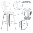 thumbnail image 3 of Bowery Hill 30" Contemporary Metal Bar Stool in Distressed White, 3 of 7