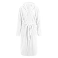 thumbnail image 4 of AherBiu Womens Robes Lightweight Fuzzy Fleece Warm Midi Bathrobe Soft Plush Belted Robe with Hood, 4 of 4