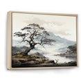 thumbnail image 2 of Designart Large Tree Natural framed wall art, Grey Minimalism Tree Ink euphony , Trees framed wall art decor, Grey Traditional Natural framed wall art, 40x30 inches Natural brown color Frame, 2 of 5