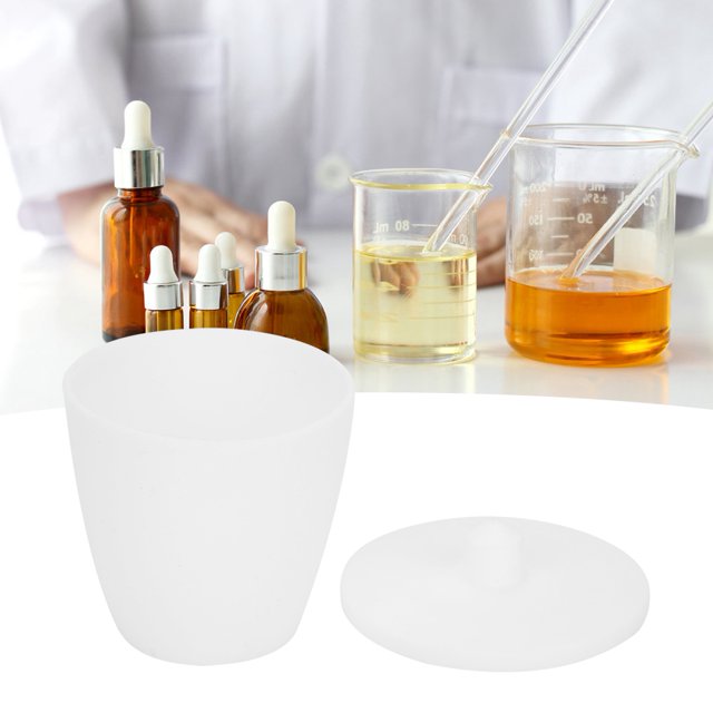PTFE Crucible Cup, Chemistry Crucible, Beaker Crucible With Cover Casting Refining For Chemistry Cup For Chemistry Furnace Torch Melting Gold Silver Copper 30ml