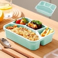 thumbnail image 1 of Yhmxh Home and Kitchen,Kitchen Gadgets Wheats Straw Squares Four Compartments Lunch Box With Transparent Lid Lunch Box Fruit Compartment Refrigerator Fresh Complementary Food Box Plasti C Lunch Boxs, 1 of 6