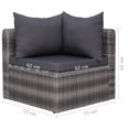 thumbnail image 4 of vidaXL 9 Piece Garden Lounge Set with Cushions Poly Rattan Grey, 4 of 5