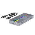 thumbnail image 1 of Smart Display M.2 Solid State Mobile Hard Drive Box 10GB Dual Protocol NVMe/ Aluminum Alloy Shell,1 * Mobile hard disk box 1 * usb cable,Gray, 1 of 8
