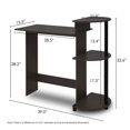 thumbnail image 3 of Pemberly Row Wood Compact Computer Desk with Shelves in Espresso/Black, 3 of 4