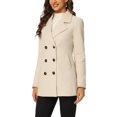 thumbnail image 4 of Manteau Caban d'Hiver pour Femmes à Manches Longues, à Double Boutonnage, à Boutons, TP Beige, 4 of 6