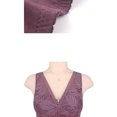 thumbnail image 4 of Virmaxy Womens Wireless Bra Oversized Soft Cotton Cup with No Steel Ring Cover Front Zipper Printing Chest Lifting Side Collection and Beautiful Back Underwear Purple XXXXXXL, 4 of 5