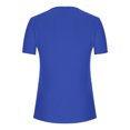 thumbnail image 5 of LSLJS Womens T Shirts Women's Fashion Casual Round Neck Pleated Solid Color Button Top Blouse, 5 of 5