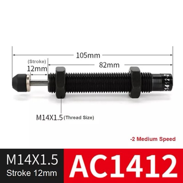 Bgsha Hydraulic Shock Absorber Hydraulic Buffer Damper Hydraulic Damper Oil Pressure Buffer Damper Cylinder Spring Adjustable AC0806/2020/1008 Accessories