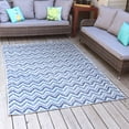thumbnail image 4 of Sunnydaze Chevron Dreams Outdoor Patio Area Rug in Blue/Gray - 5 Ft. x 7 Ft., 4 of 7