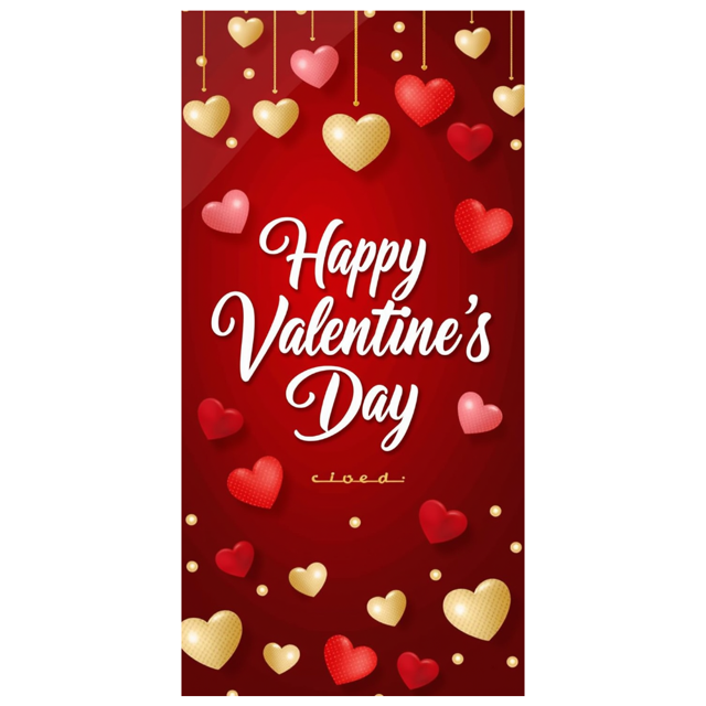Valentine's Day Party Decoration Banner Heart Design Backdrop Event Photo Props Love Celebration Romance Gift Box Background