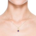 thumbnail image 4 of Angara Collier en Améthyste Naturelle - Pendentif Solitaire en Améthyste Ronde Nœud Infini en Or Jaune 14 K pour Femmes, 4 of 8