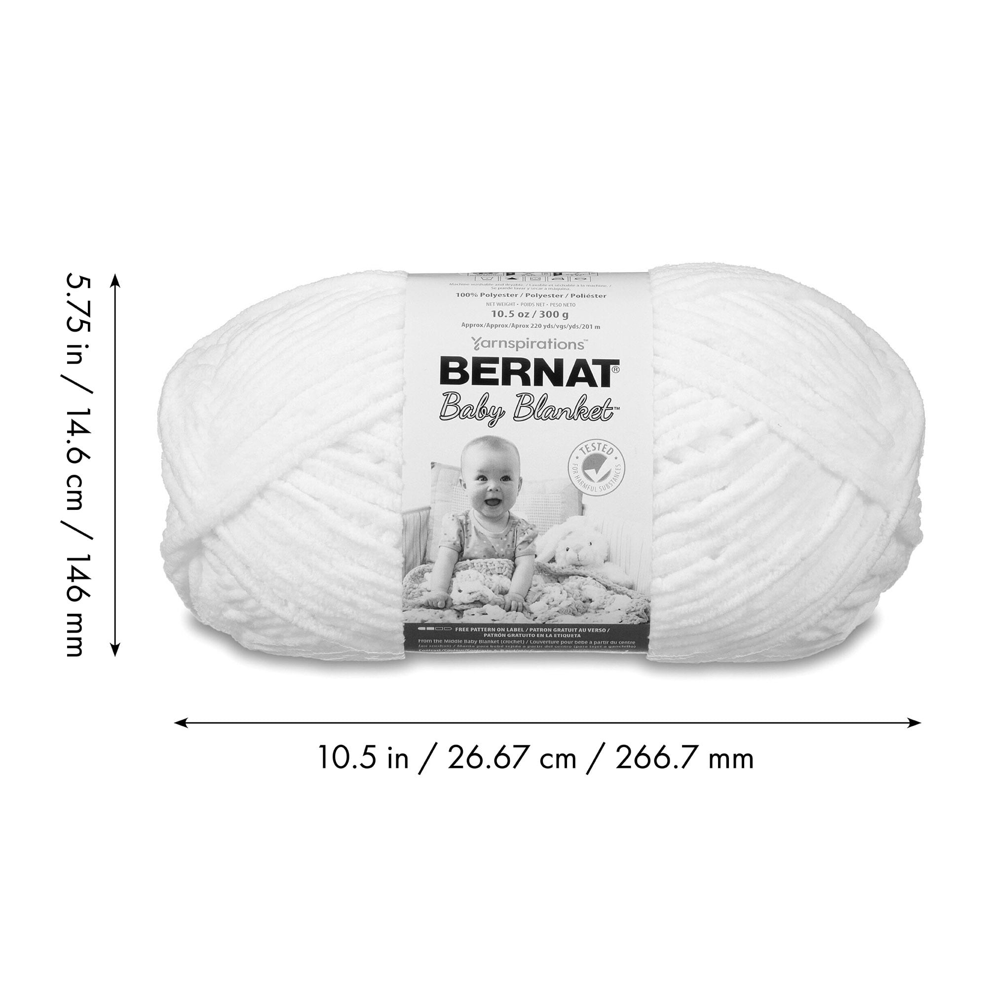 "Bernat® Fil Baby Cover™, Polyester #6 Super Volumineux, 10,5oz/300g, 220 Yards"
