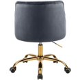 thumbnail image 4 of Meridian Furniture Arden Swivel Adjustable Gray Velvet and Gold Office Chair, 4 of 10