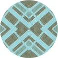 thumbnail image 1 of Ahgly Tapis d'Intérieur Lavable en Machine Carré Transitionnel Bleu Lagon, 3 Pieds Carré, 1 of 7