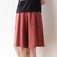 thumbnail image 4 of Meichang Women's Plus Size Cotton Linen Bermuda Shorts, Solid, Elastic Waist, with Pockets, 4 of 8