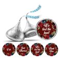 thumbnail image 1 of Darling Souvenir DIY Pack Of 190 Pcs Wedding Floral Border Stickers Chocolate Labels-Maroon, 1 of 1