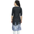 thumbnail image 3 of Bimba Tunique Imprimée pour Femme Kurti Kurta en Georgette Noire Blouse Indienne Longue-22, 3 of 9