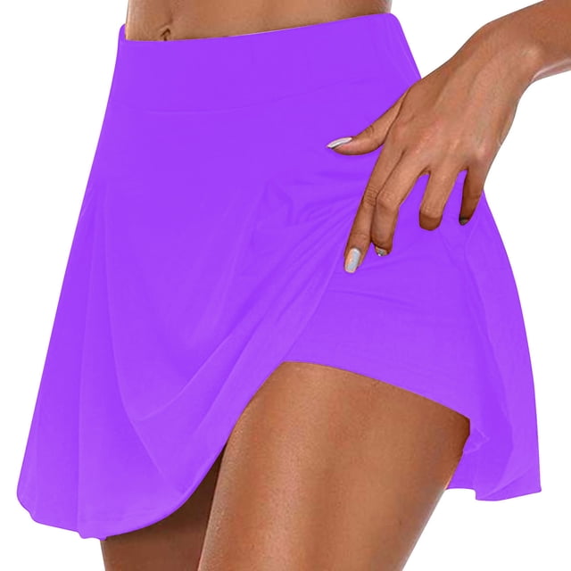Timegard Jupe-Short de Yoga 2 en 1 pour Femmes Taille Haute Confortable d'Été Athlétique Entraînement Course Gym Shorts