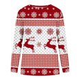 thumbnail image 3 of EGNMCR Chandails à Capuchon pour Femmes, Chandails pour Femmes, Hauts Décontractés de Mode pour Femmes à Manches Longues avec Imprimé de Noël, Col Rond, Couverture, Chandail à Enfiler, Chandails pour Femmes, Blouse, 3 of 4