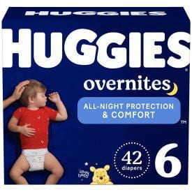 Huggies Overnites Nighttime Baby Diapers, Size 6 (35+ lbs), 42 Count