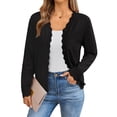 thumbnail image 2 of Cardigans pour Femmes à Manches Longues, Décontractés, Légers, Boutonnés, Col en V, Chandail d'Automne Noir TG, 2 of 9