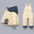 thumbnail image 4 of RXMEKW Insulated Down Jacket And Overalls Set For Toddlers Winter Ski Suit With Snap Crotch For Boys And Girls In Blue, 4 of 6