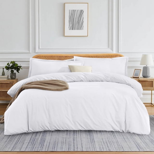 500 TC 100% Egyptian Cotton Duvet Cover Zipper Closur Ultra Soft Durable and Fade Resistant Solid Pattern