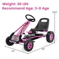 thumbnail image 3 of Costway Go Kart 4 Wheel Pedal Powered Kids Ride On Toy with Adjustable Seat Pink, 3 of 8