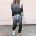 thumbnail image 2 of Ventes de Liquidation Tenues tumgatte pour Femmes Tenues Décontractées Grande Taille Tenues d'Automne pour Femmes Ensemble de Détente Mode Imprimé Manches Longues Col Rond Pull Hauts et Pantalons Ensemble 2 Pcs pour Femmes, 2 of 6