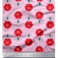 thumbnail image 1 of Soimoi Poly Georgette Fabric Floral & Bee Insects Print Fabric by The Yard 42 Inch Wide, 1 of 3