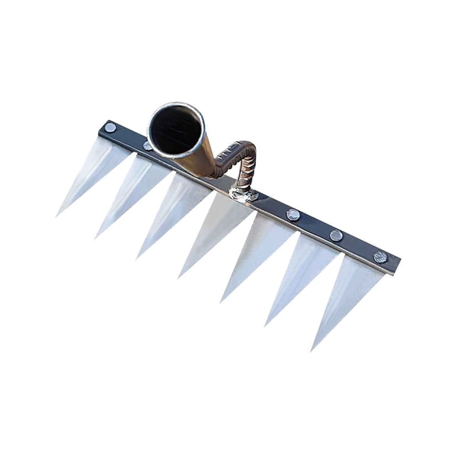 Aodebiao Ironrake The Heavy-Duty Iron Weeding Rake,1pc Iron Rake for Gardening and Weeding with Metal Tines,Weeding Rake for Sturdy Dethatching,Ironrake for Backyard Lawn Loosening Planting Weeding