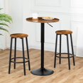 thumbnail image 2 of HOOBRO Bar Stools, Set of 2 Bar Chairs, Kitchen Round Height Stools with Footrest, Breakfast Bar Stools, Sturdy Steel Frame, for, 2 of 9