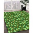 thumbnail image 3 of Ahgly Tapis d'Intérieur Lavable en Machine Carré Vert Pois, 6 Pieds Carré, 3 of 7