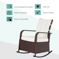 thumbnail image 4 of Outsunny Wicker Rocking Chair with Soft Cushion Adjustable Footrest Cream, 4 of 10