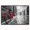 thumbnail image 2 of Design Art Retro Vintage Red Bike Framed Canvas Art Print, 2 of 4