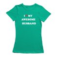 thumbnail image 1 of T-shirt Graphique Vert Kelly pour Femmes "Spouses Day I Love My Awesome Mari", 1 of 1