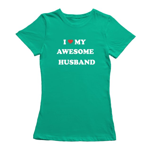 T-shirt Graphique Vert Kelly pour Femmes "Spouses Day I Love My Awesome Mari"