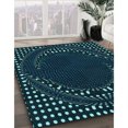 thumbnail image 3 of Ahgly Company Tapis d'Intérieur Lavable en Machine Carré Transitionnel Vert Cyan Foncé, 7 Pieds Carré, 3 of 7