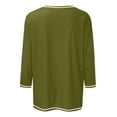 thumbnail image 4 of JIRNDf Chemises pour Femmes Hauts d'Été Tendance Manches Longues Col Rond Drôle Squelette Imprimé Coupe Ajustée T-Shirt Tunique T-Shirt pour Femmes Blouse Décontractée Vert Armée TTG, 4 of 5