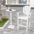 thumbnail image 2 of Costway Outdoor HDPE Bar Height Stool Patio Tall Chair Armrest Footrest All Weather White, 2 of 8