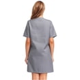 thumbnail image 4 of Aislor Robe d'Uniforme d'Infirmière pour Femmes à Manches Courtes, Tenue de Travail Médicale avec Poches, Chemise Boutonnée, Uniforme de Sarrau Gris 3TG, 4 of 7