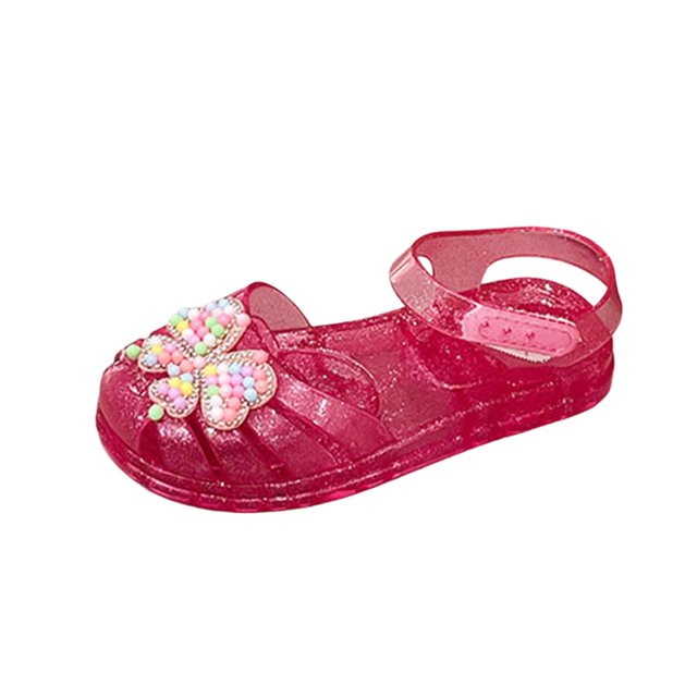 Sandals for Girls, Thick-Soled Crystal Jelly Princess Shoes with Bow , Spring/Summer Style, Comfortable Childrens Sandals
