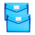 thumbnail image 2 of 2PCS Documents Holder Envelope Folder, File Storage Bag with Button Transparent Plastic, Certificate File Holder Document Folder, Blue, 2 of 5