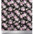 thumbnail image 1 of Soimoi Tissu de Canard de Coton Feuilles & Rose Imprimé Floral 1 Yard 42 Inch Wide, 1 of 3