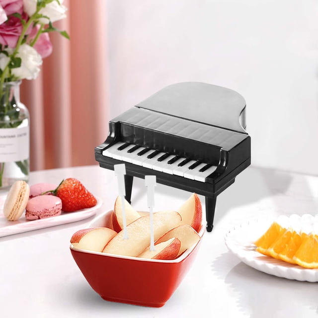 Piano-Shaped Fruit Forks | Cute Dessert Picks for Fruit, Cake, and Snacks | Plastic Cocktail Forks for Parties, Picnics, and Home Use | Set of 1