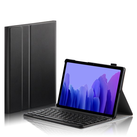 Fintie Étui Clavier pour Samsung Galaxy Tab A7 10.4 Modèle 2020 (SM-T500/T505/T507), Étui Mince et Léger avec Support, Clavier Bluetooth Sans Fil Détachable Magnétiquement, Noir-Noir